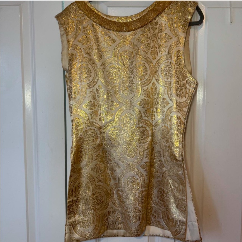 1960s vintage tunic gold top from western costume